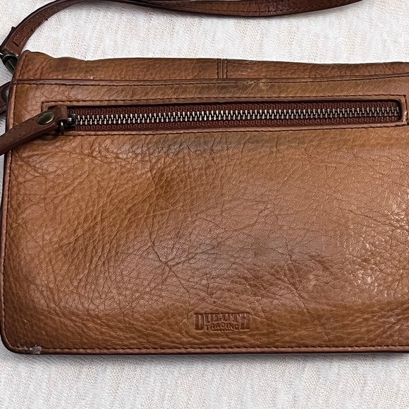 Crossbody Duluth Trading Co Leather Crossbody Wallet Purse Organizer Brown 9\